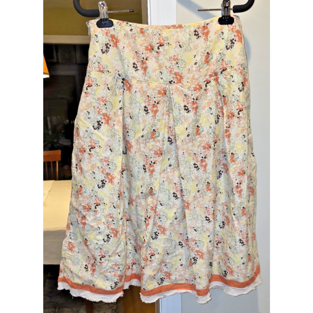 Johnny Was Midi Skirt Women’s Size 8 Floral Embroidered Boho Festival Beach